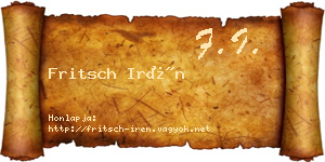 Fritsch Irén névjegykártya